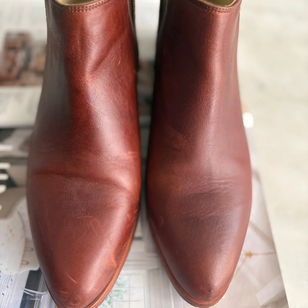 🍂 Nisolo Lana Boot size 10 Brandy Zipper Ankle Boot 🥾 - Picture 2 of 7